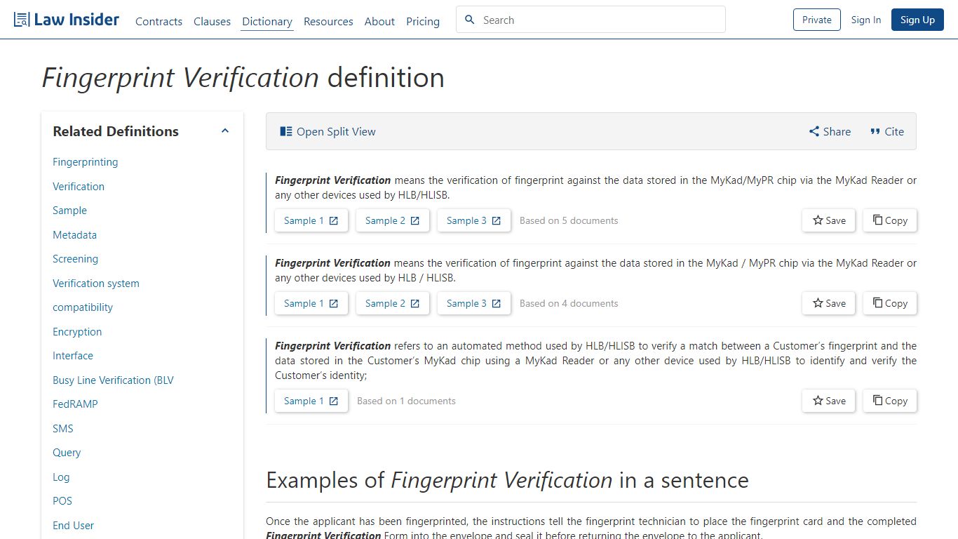 Fingerprint Verification Definition | Law Insider